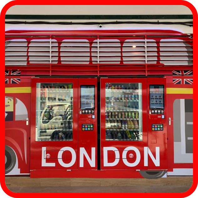 Vending Machines with London Bus Design