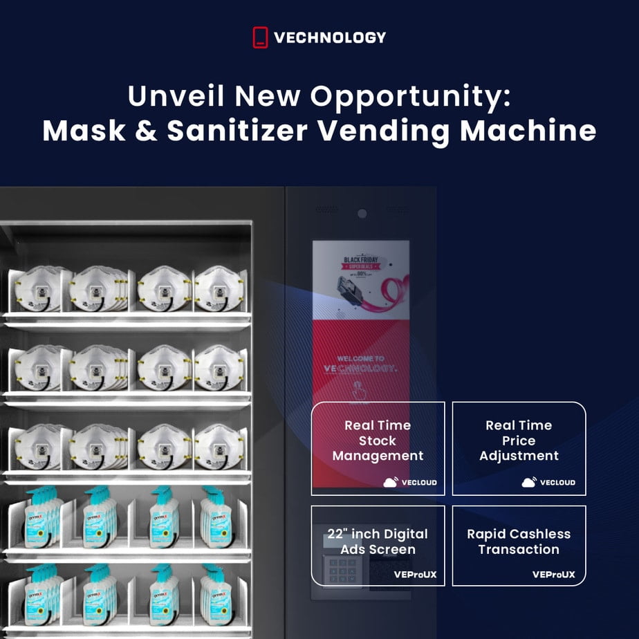 mask and sanitiser vending machine