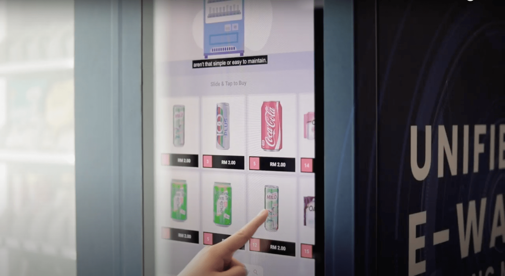 interactive touchscreen vending machine