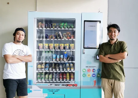 Two Man with their Vending Machine