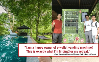 E-wallet Vending Machine In A Rainforest Retreat